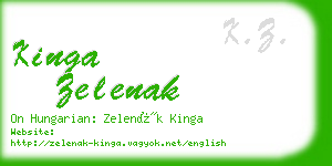 kinga zelenak business card